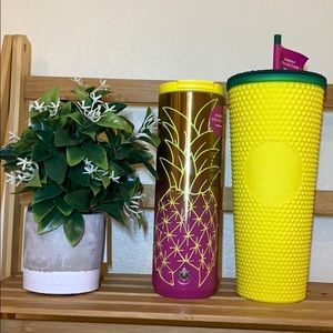 Starbucks Hawaii Pineapple tumbler cup set
